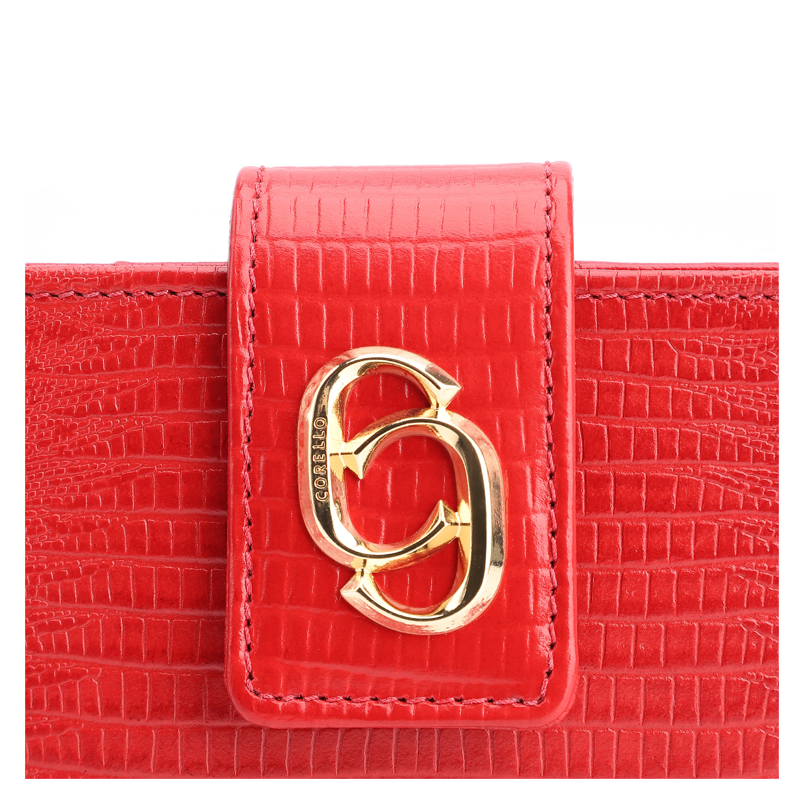 Carteira Couro Lezard Vermelho