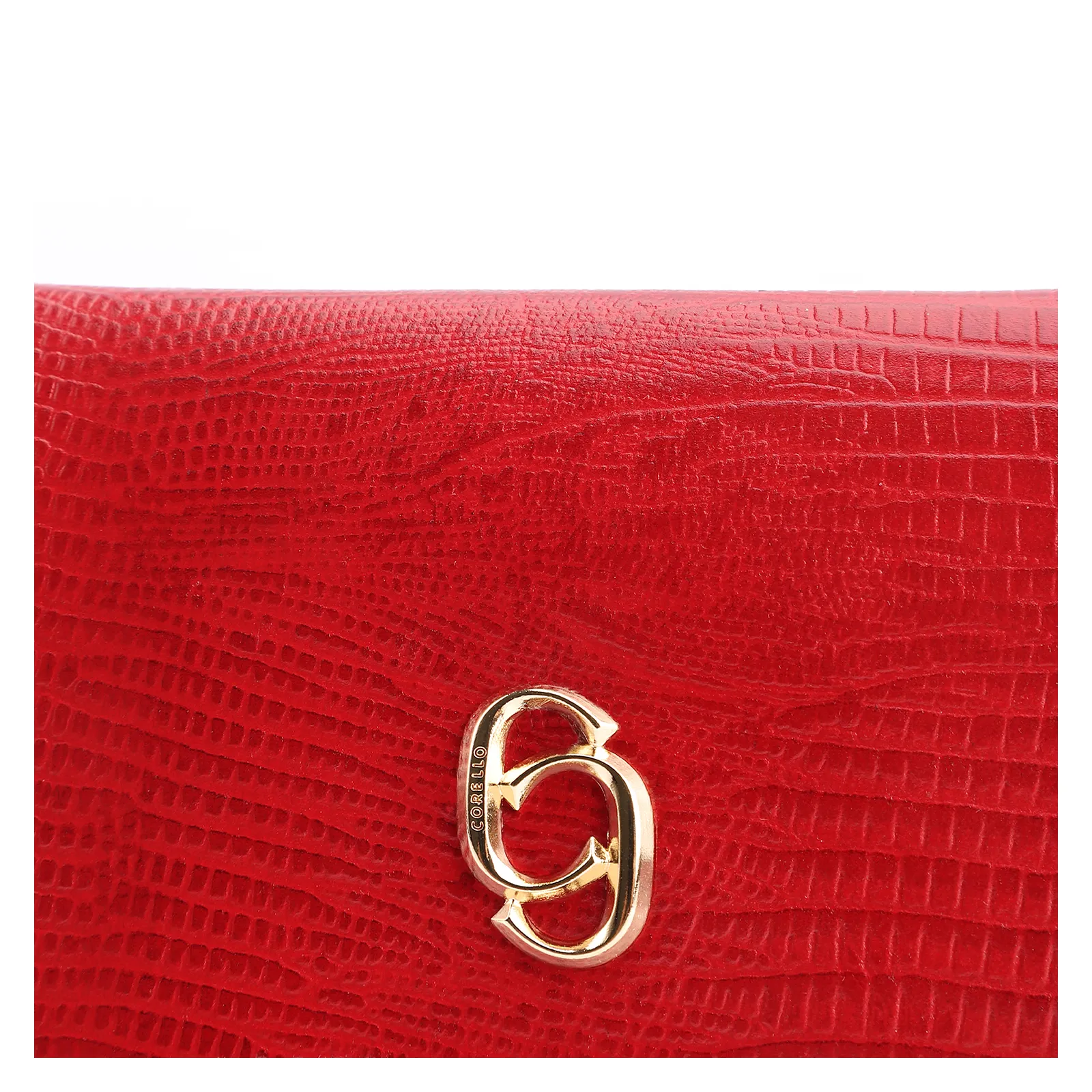 Carteira Couro Lezard Vermelho