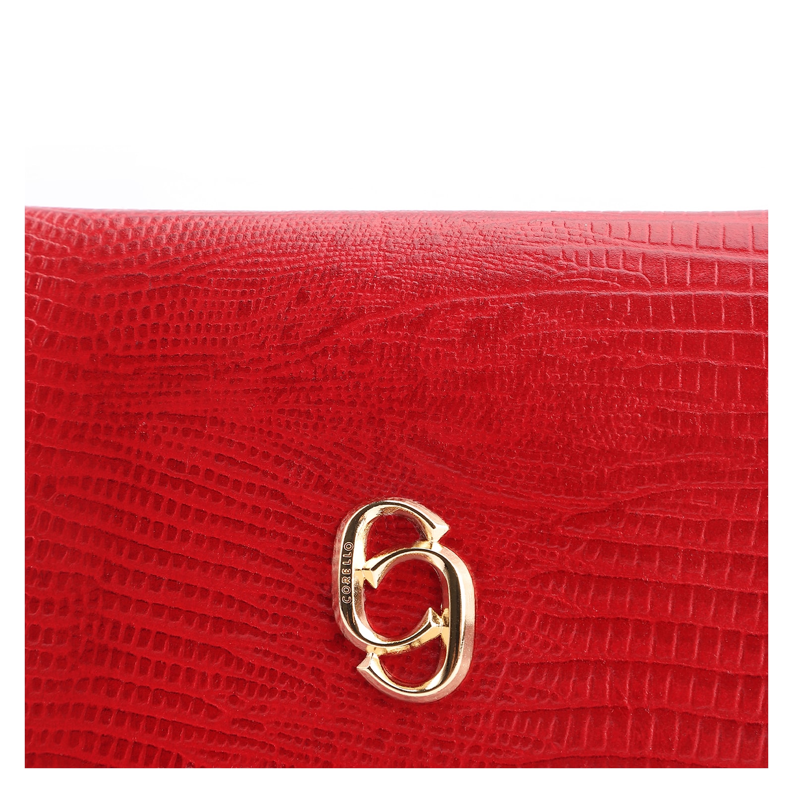 Carteira Couro Lezard Vermelho