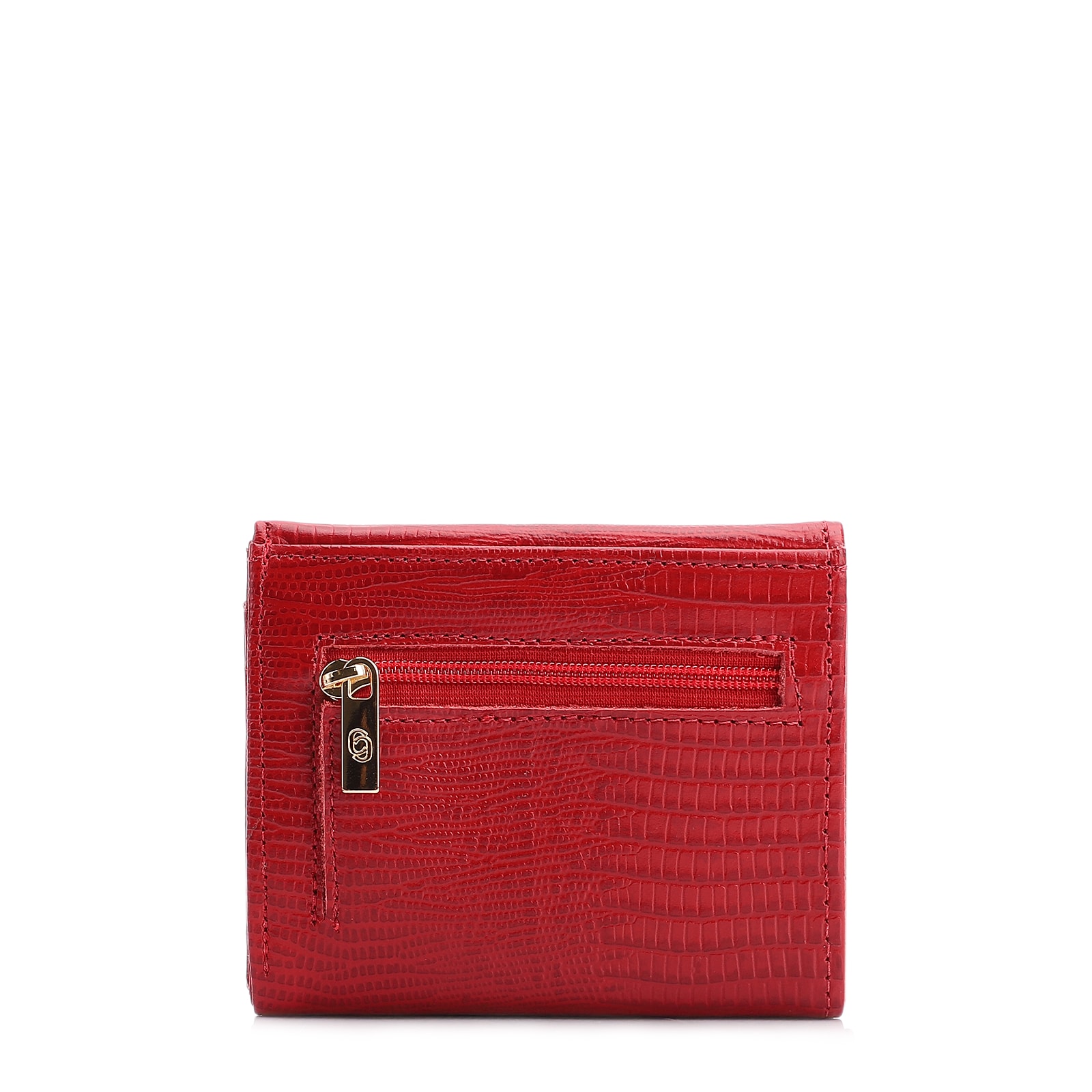 Carteira Couro Lezard Vermelho