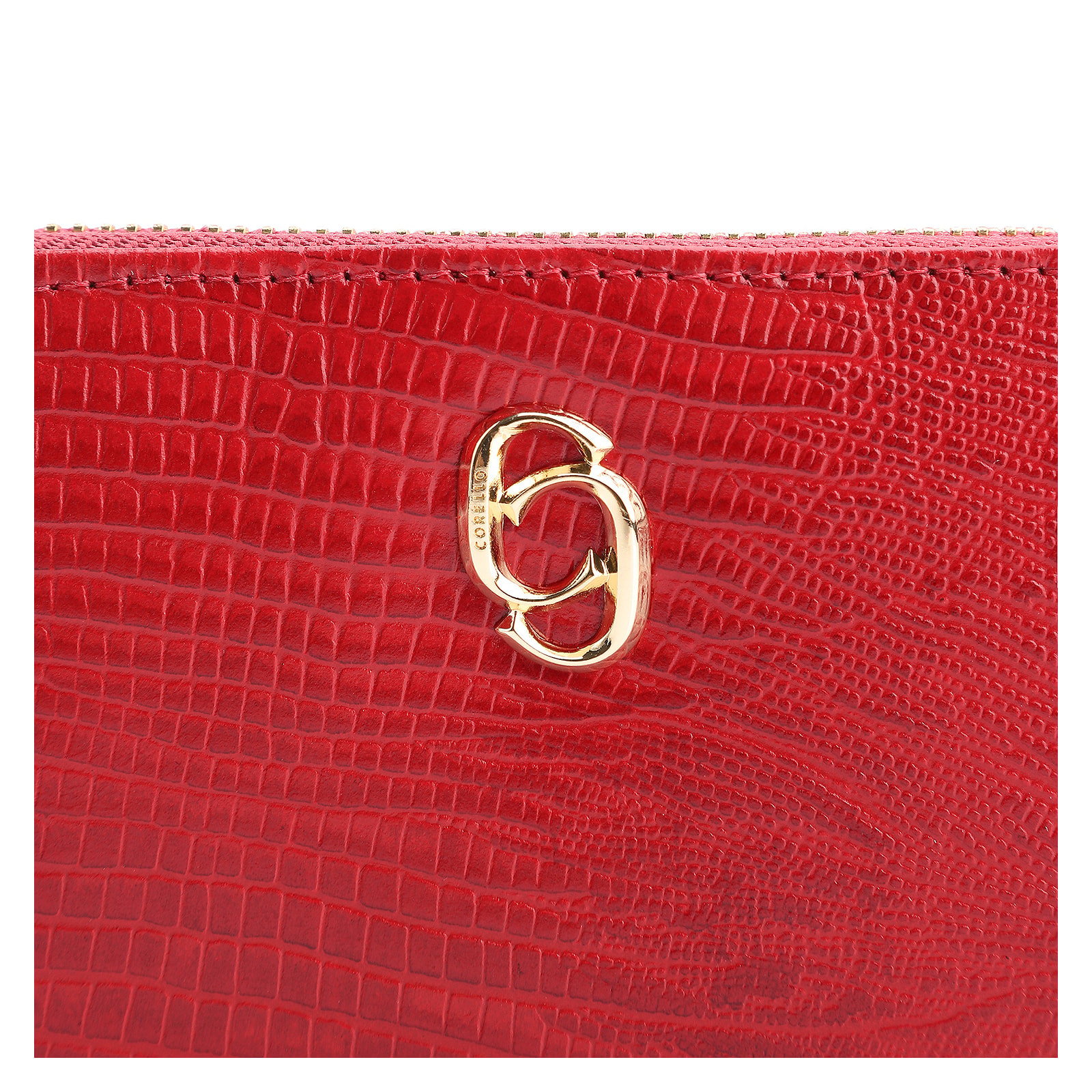Carteira Couro Lezard Vermelho