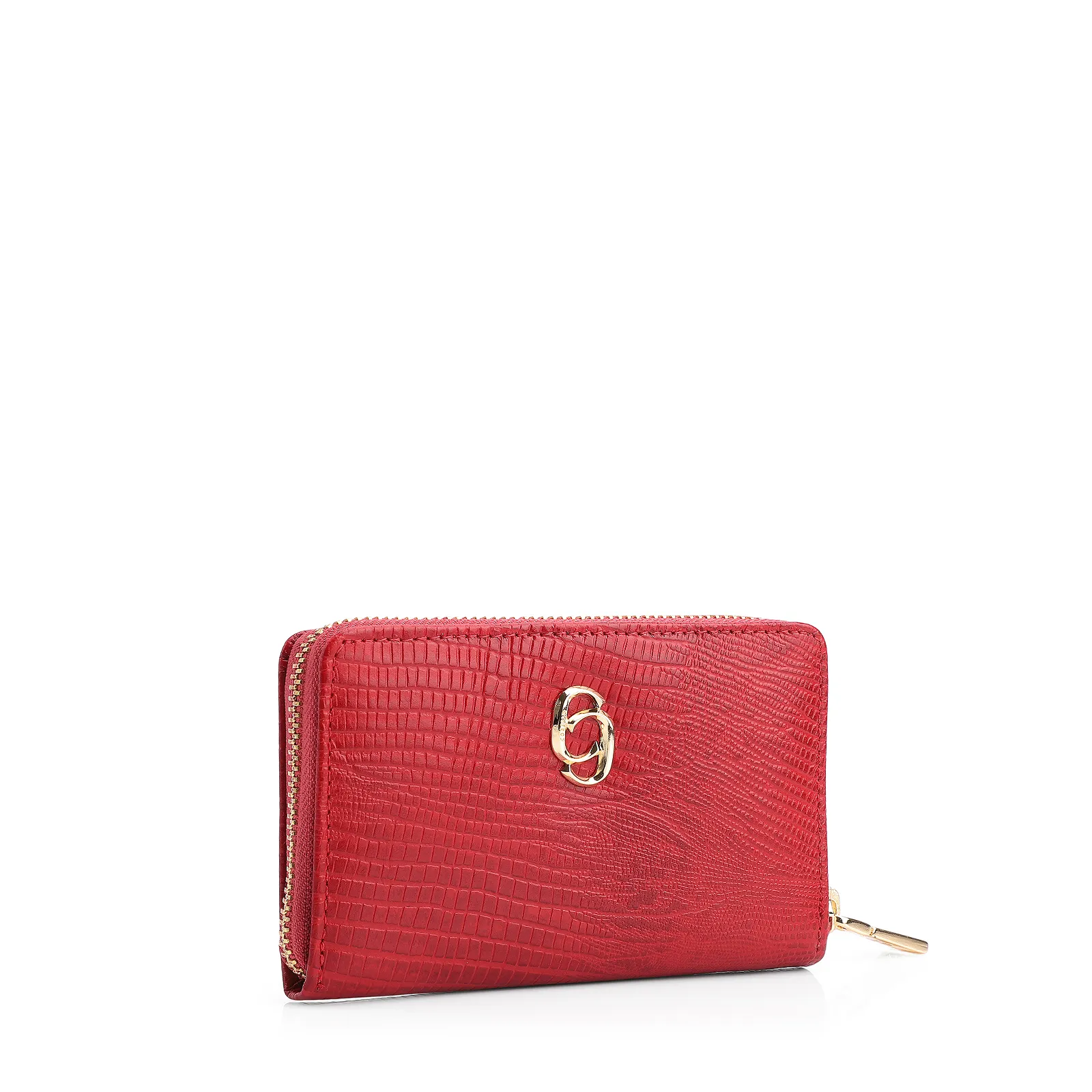 Carteira Couro Lezard Vermelho