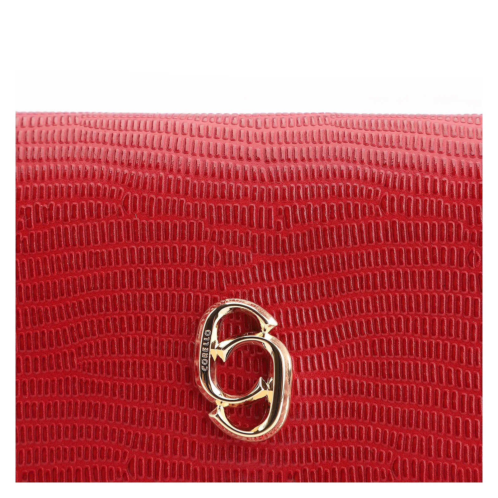 Carteira Couro Lezard Vermelho