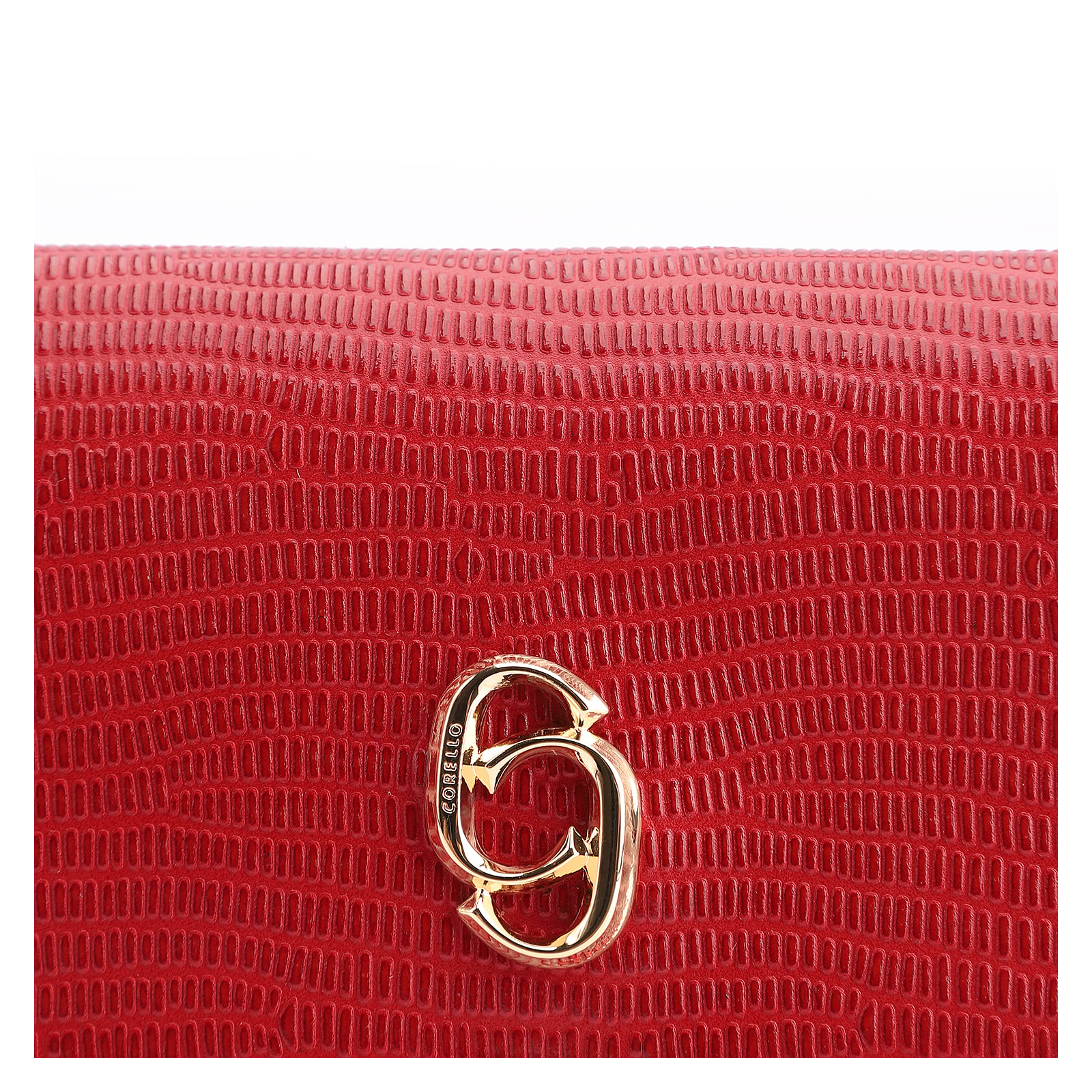 Carteira Couro Lezard Vermelho