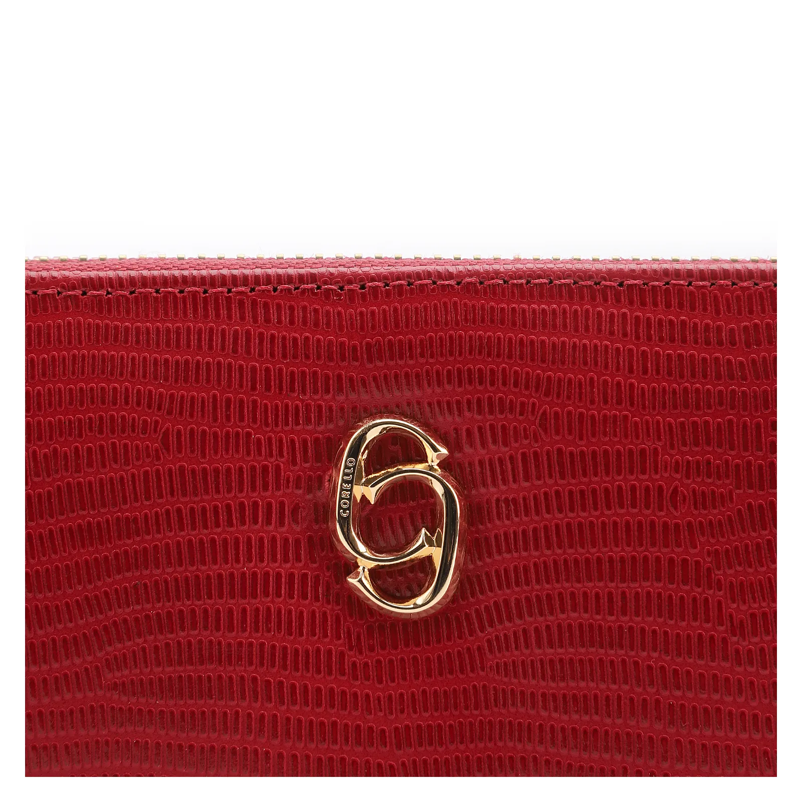 Carteira Couro Lezard Vermelho