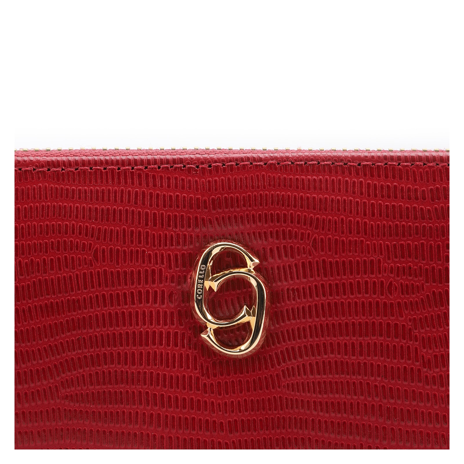 Carteira Couro Lezard Vermelho