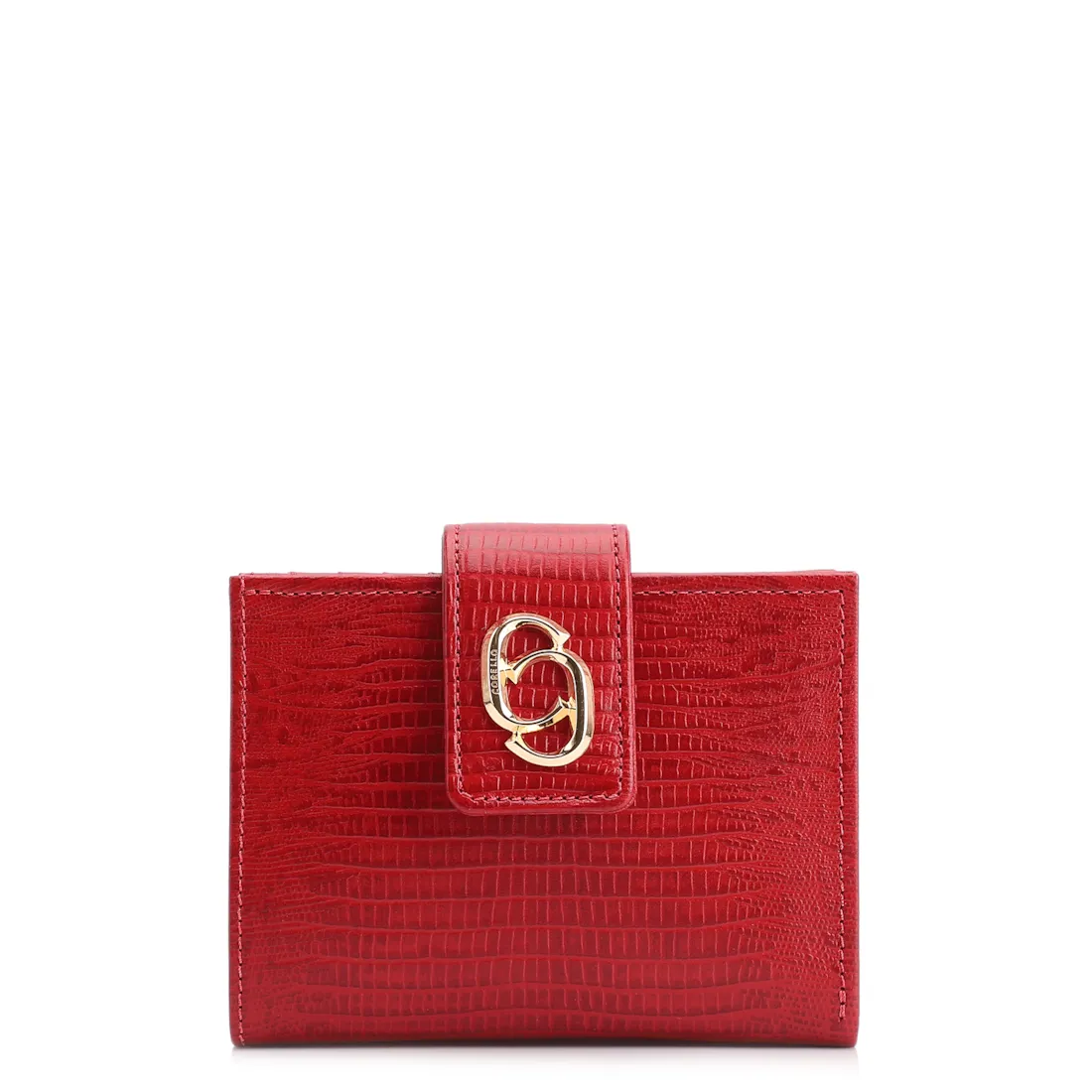 Carteira Couro New Lezard Vermelho/Couro Vermelho