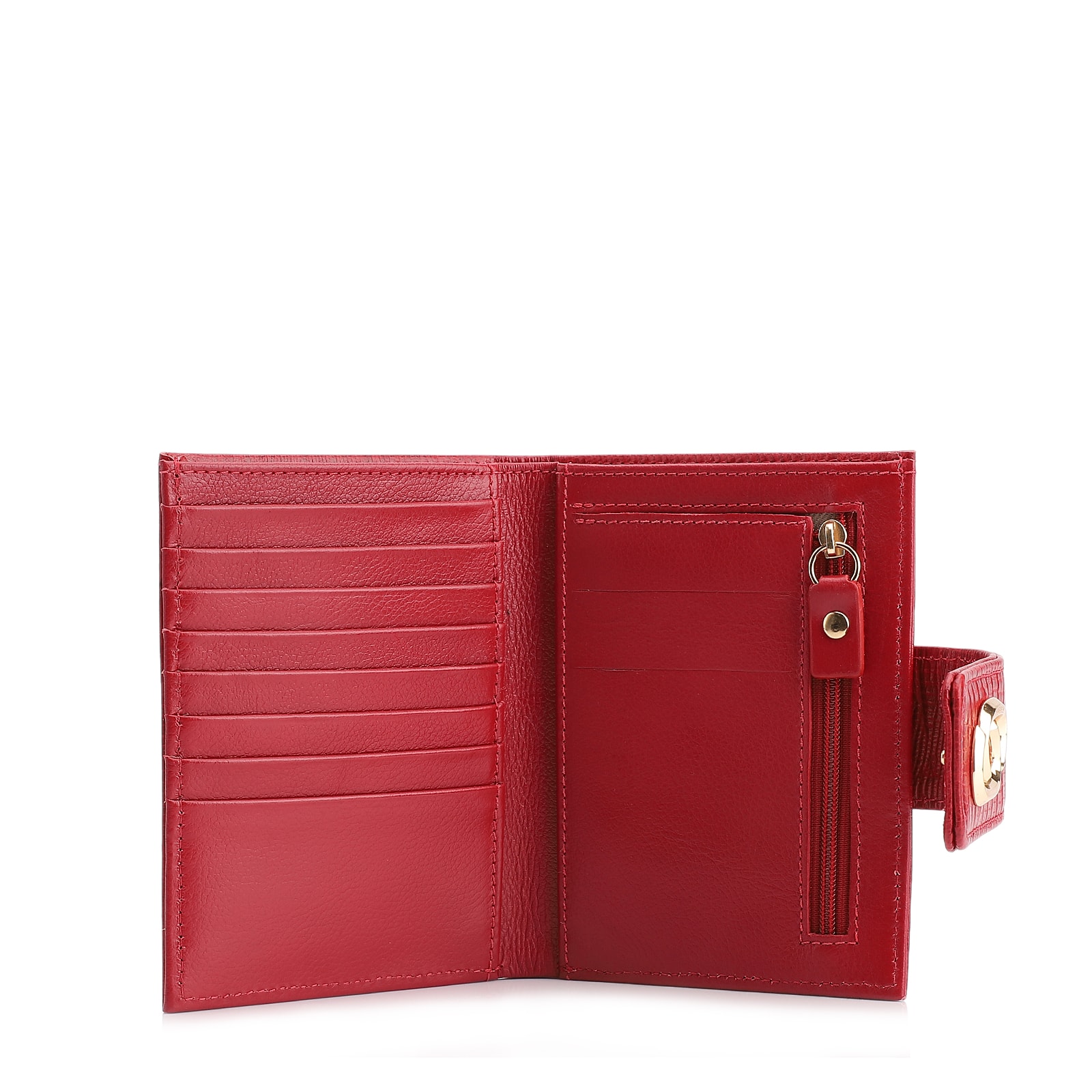 Carteira Couro New Lezard Vermelho/Couro Vermelho
