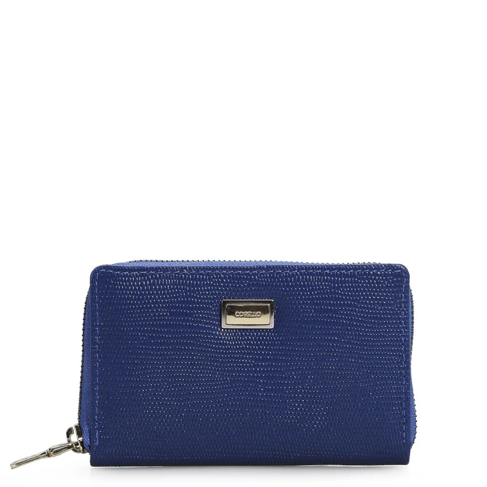 Carteira Feminina Mini Lezard Azul