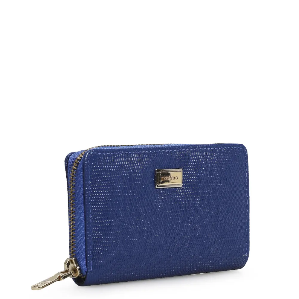 Carteira Feminina Mini Lezard Azul - imagem 2