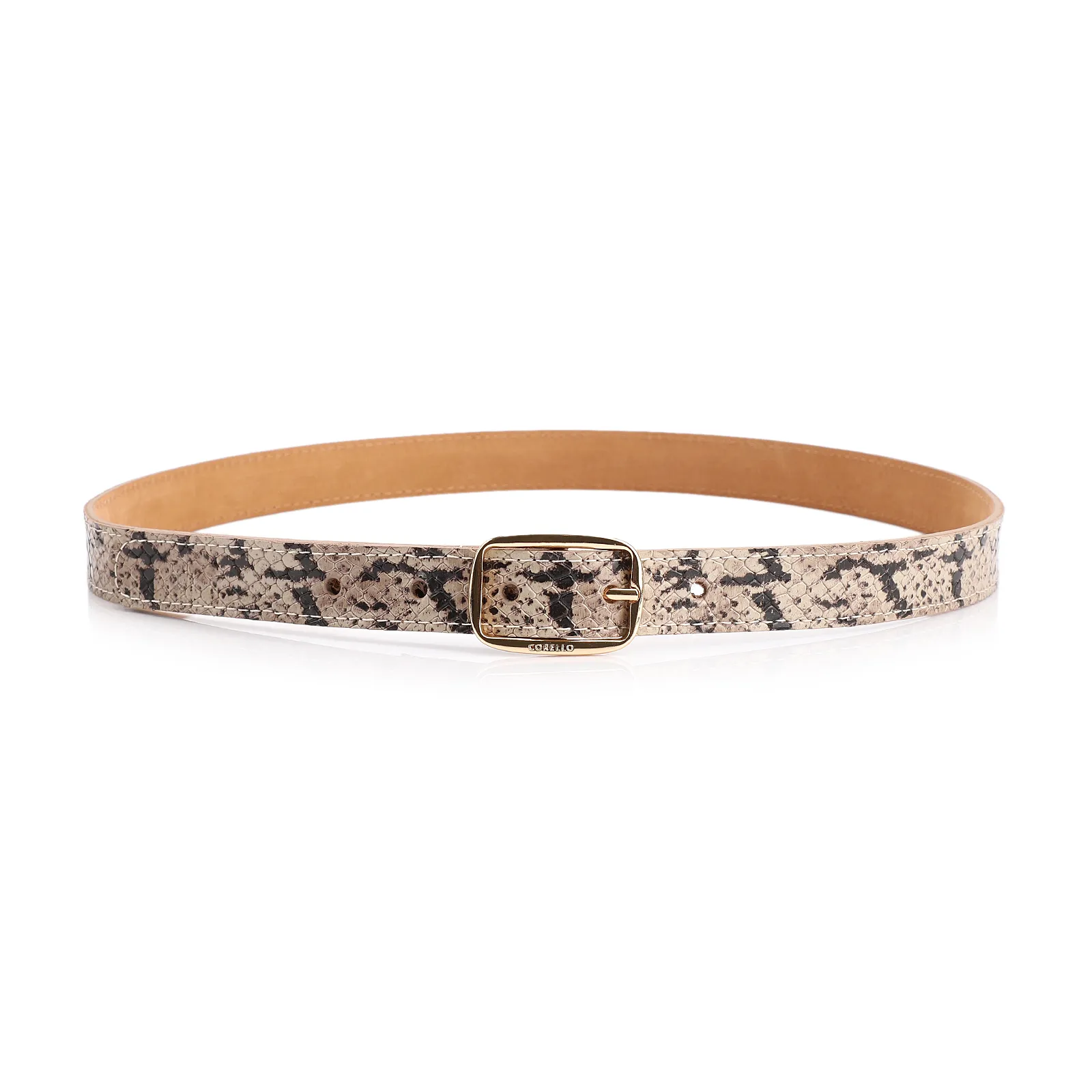 Cinto Alt Python Bege/Preto