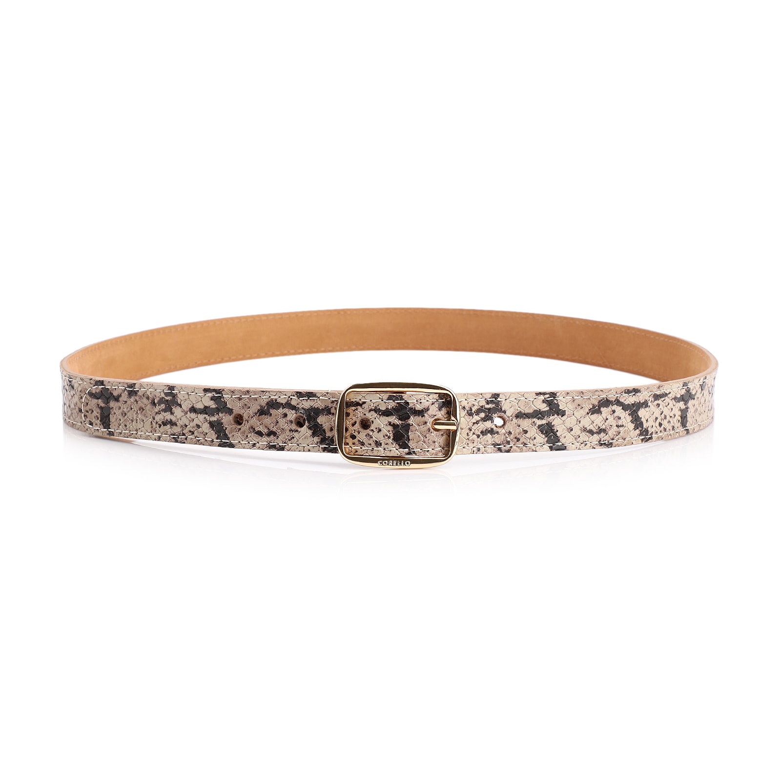 Cinto Alt Python Bege/Preto