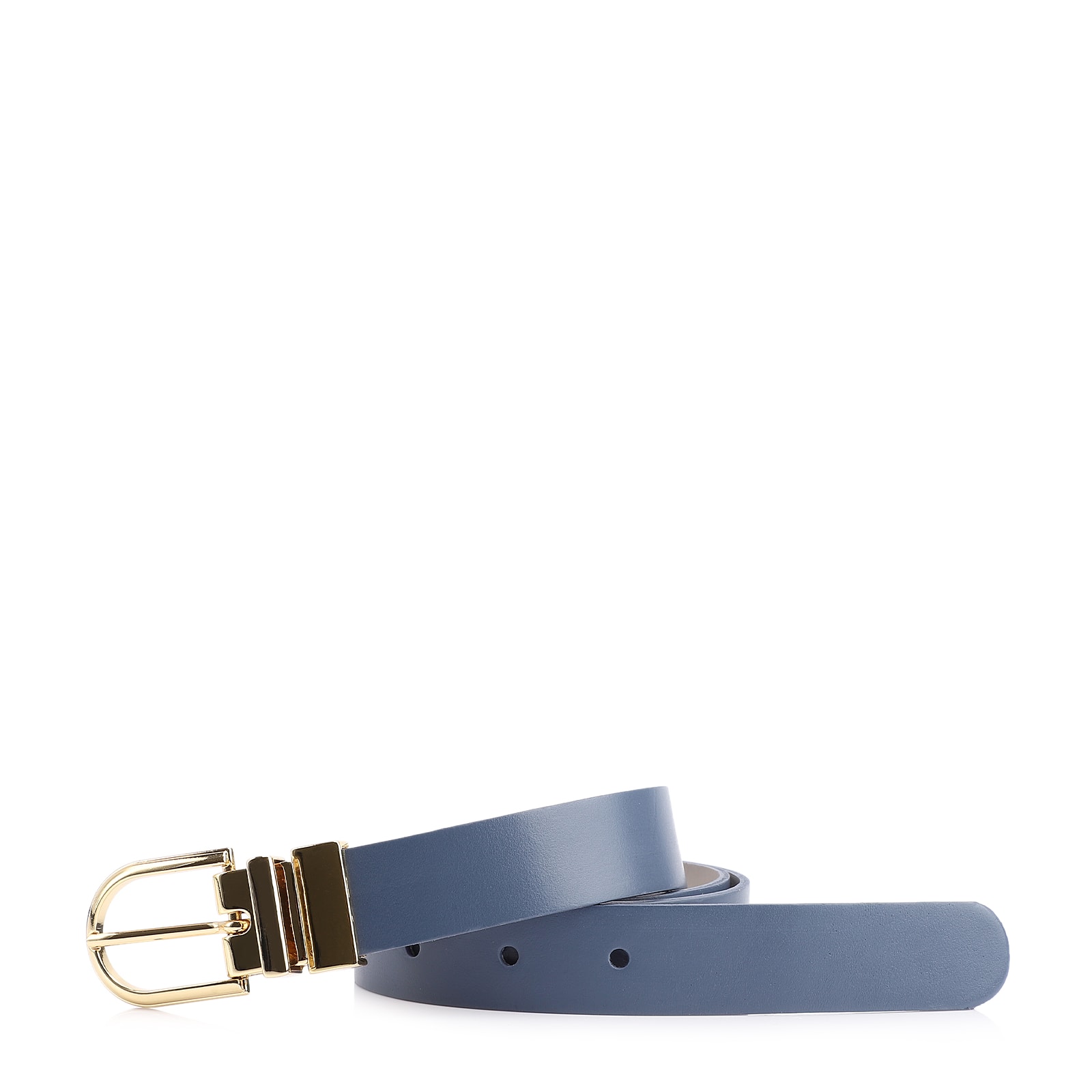 Cinto Couro Azul/Couro Off White