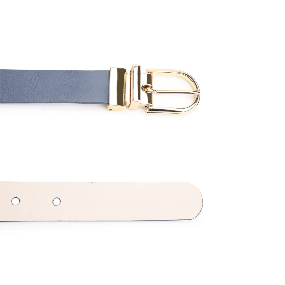 Cinto Couro Azul/Couro Off White - imagem 3