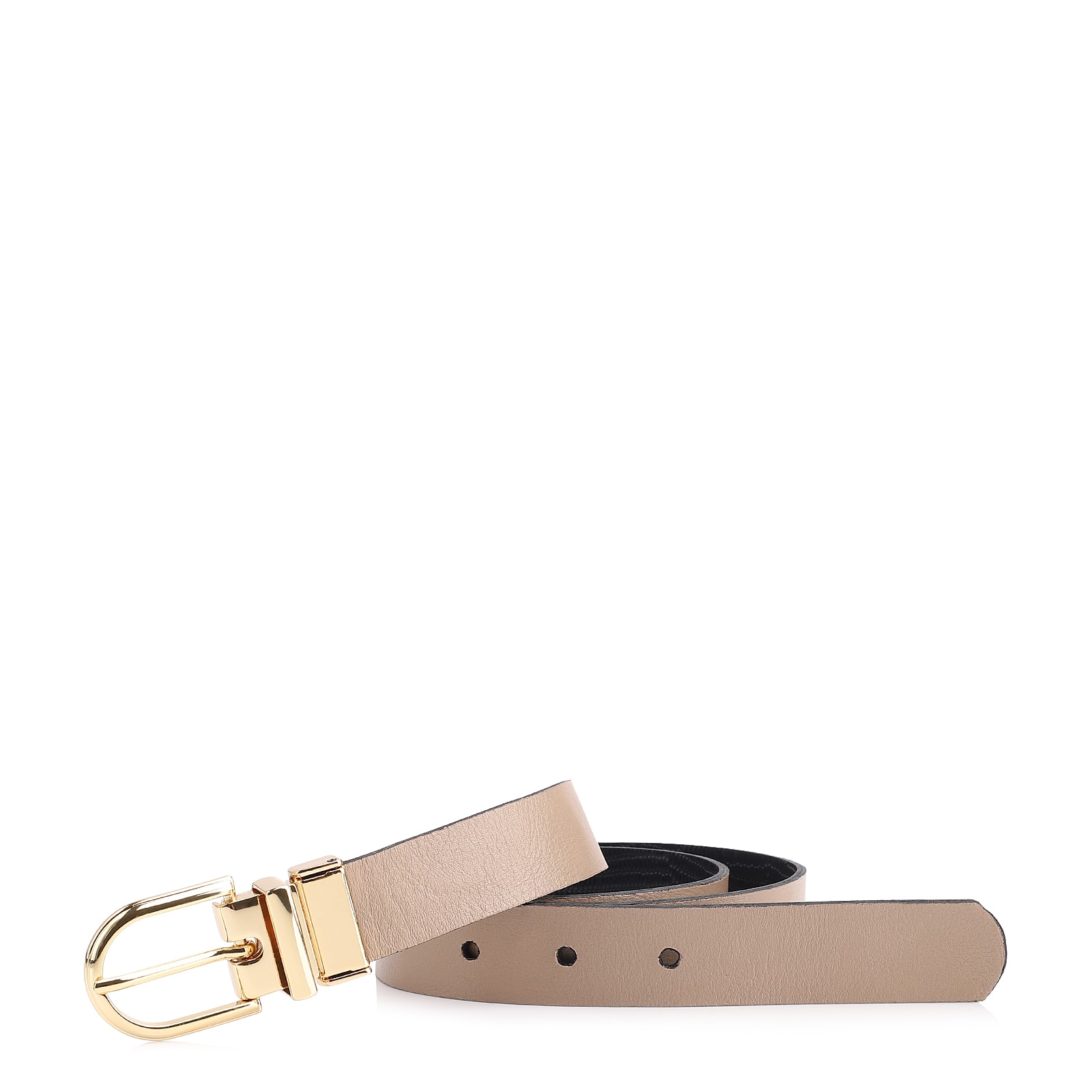 Cinto Couro Bege/Couro Lezard Preto