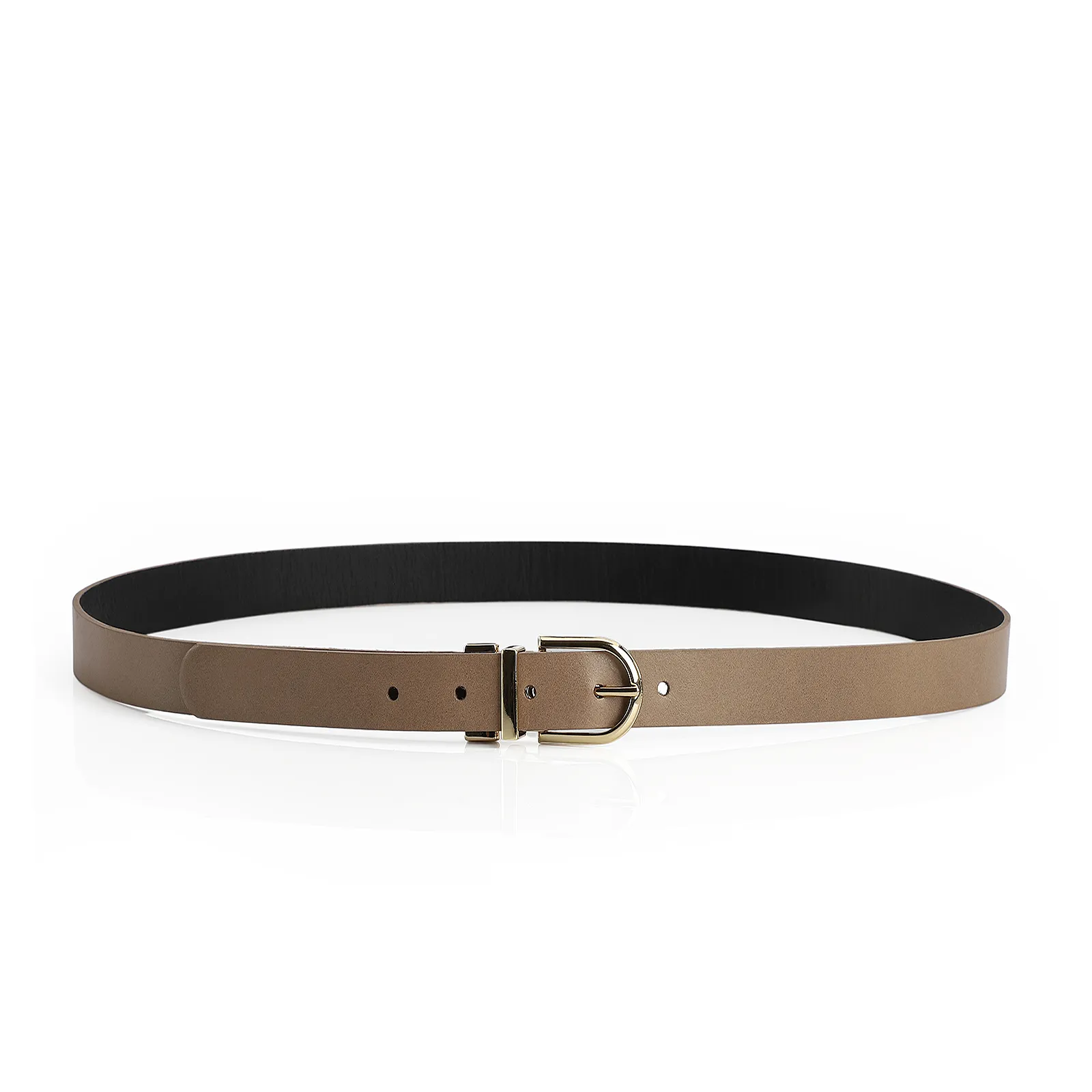 Cinto Couro Bege/Preto