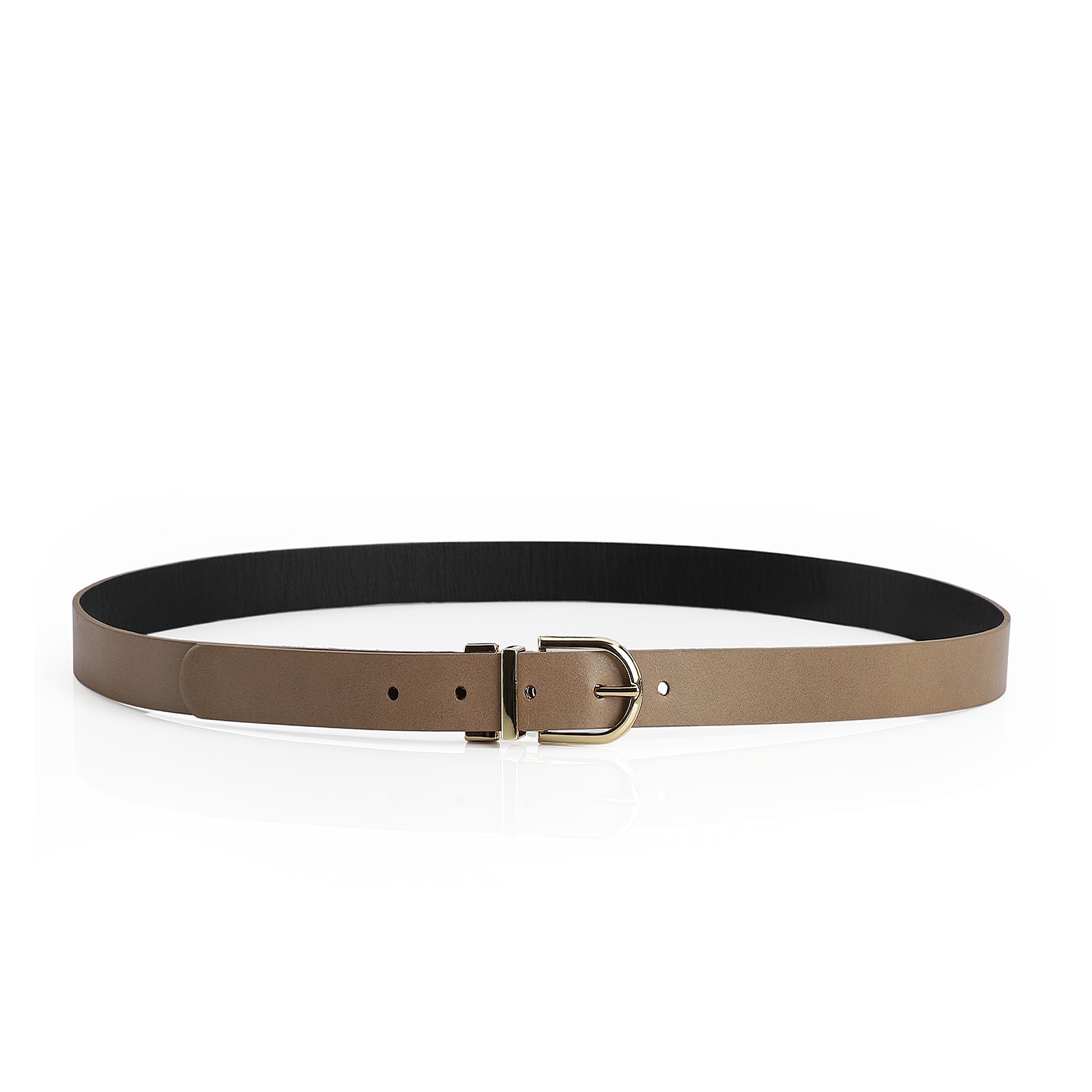 Cinto Couro Bege/Preto