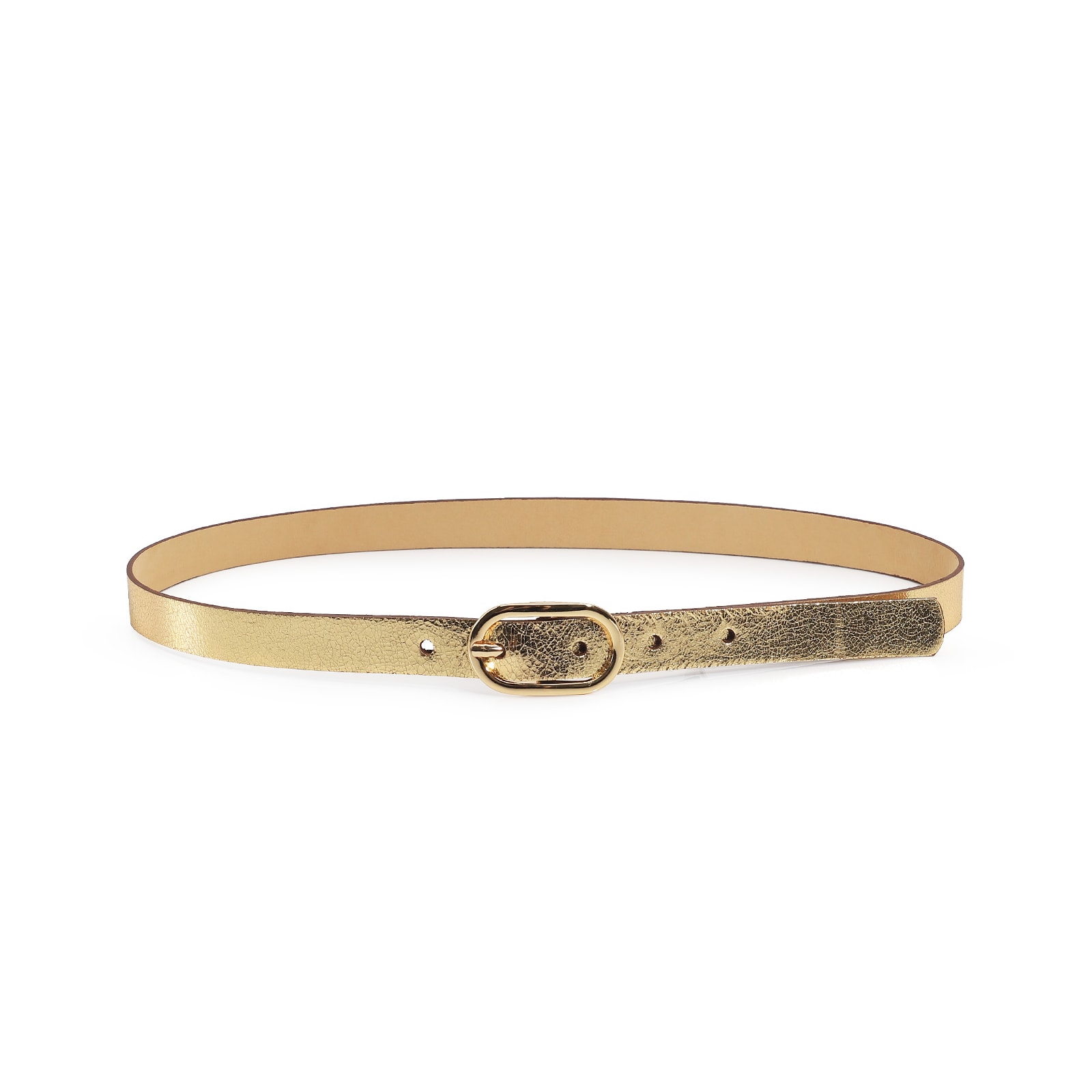 Cinto Couro Craquele Ouro