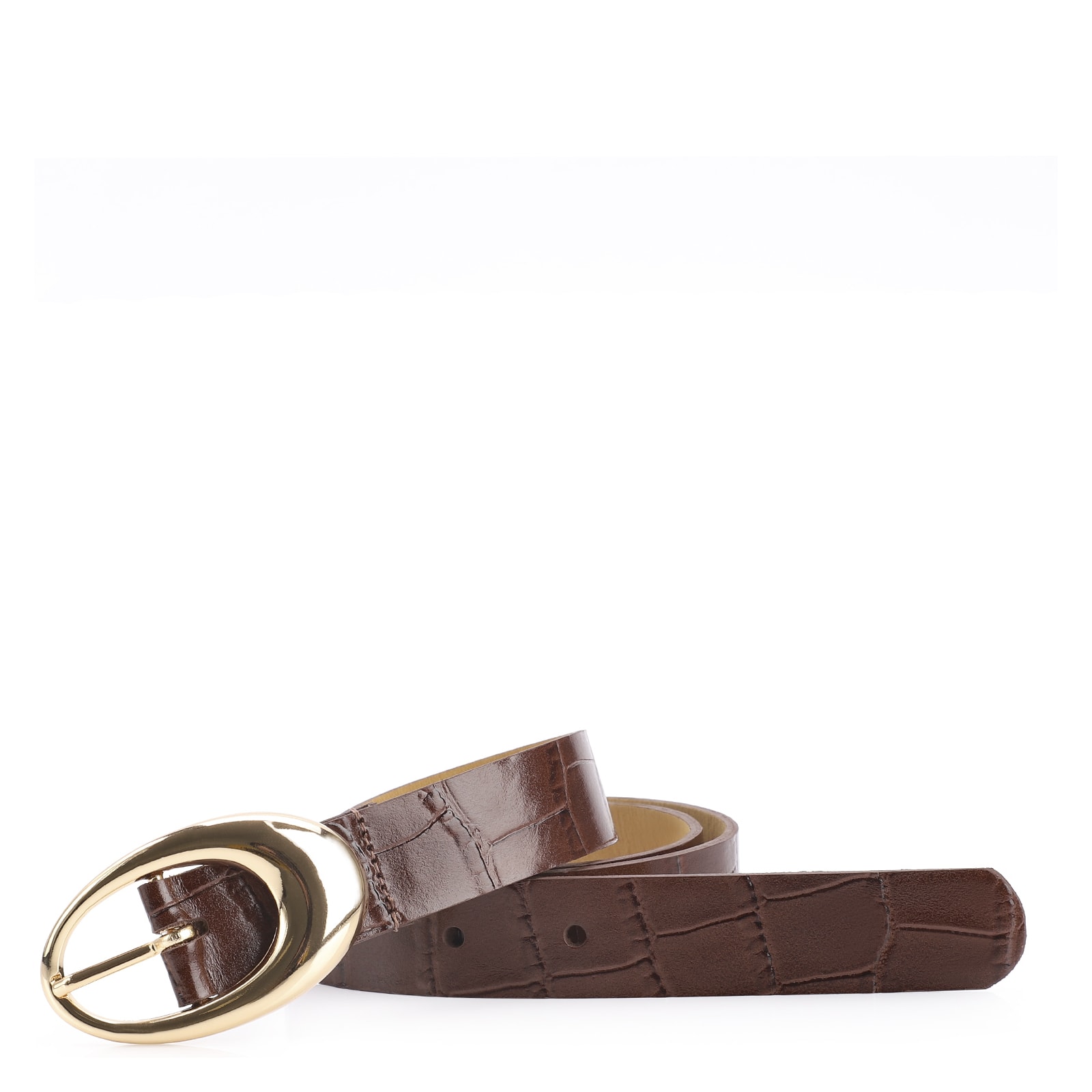 Cinto Couro Croco Marrom