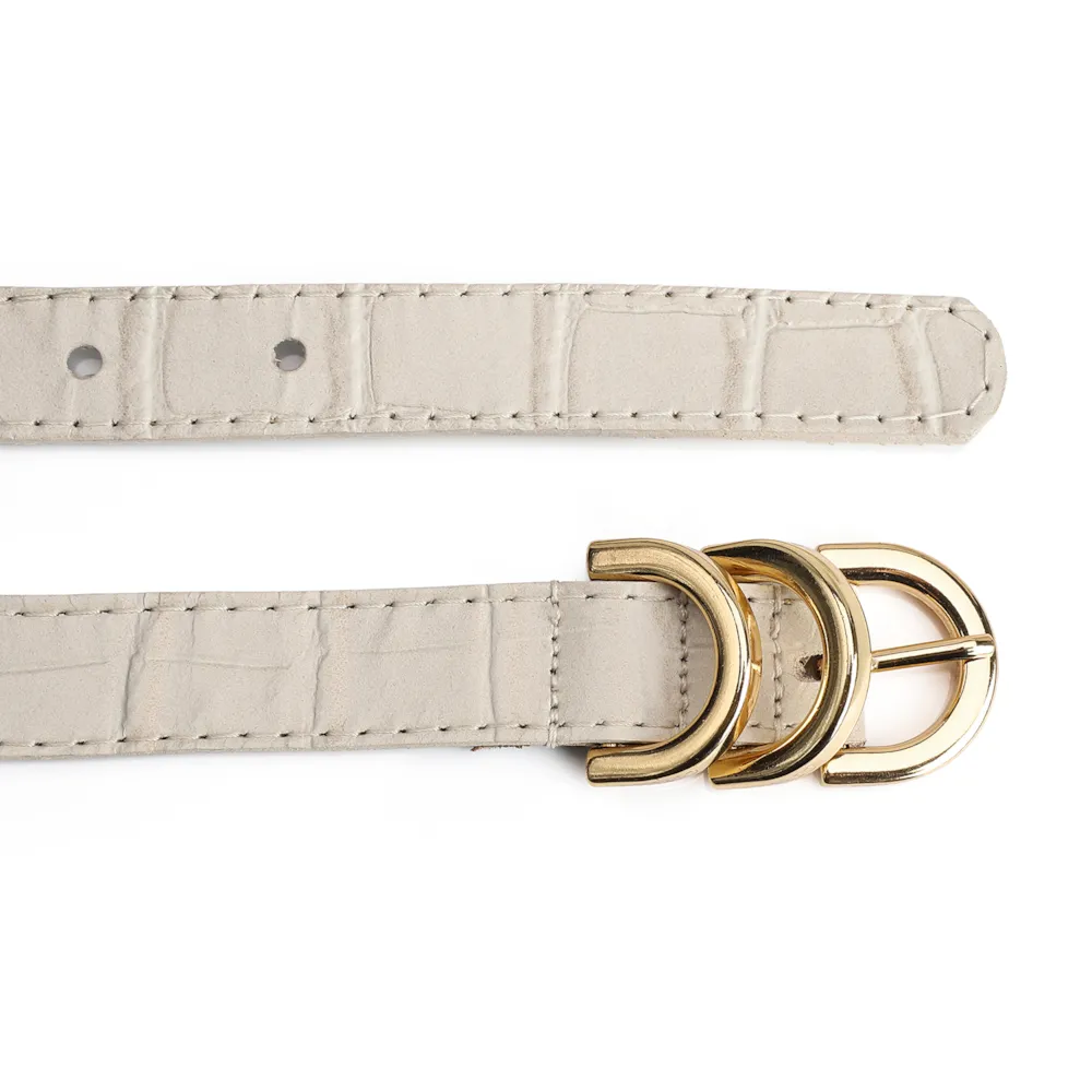 Cinto Couro Croco Off White - imagem 3