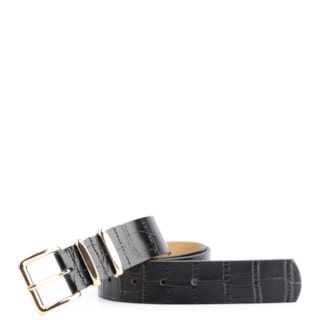 Couro Croco Preto