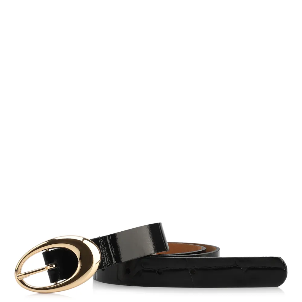 Cinto Couro Croco Preto