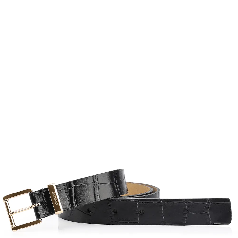 Cinto Couro Croco Preto