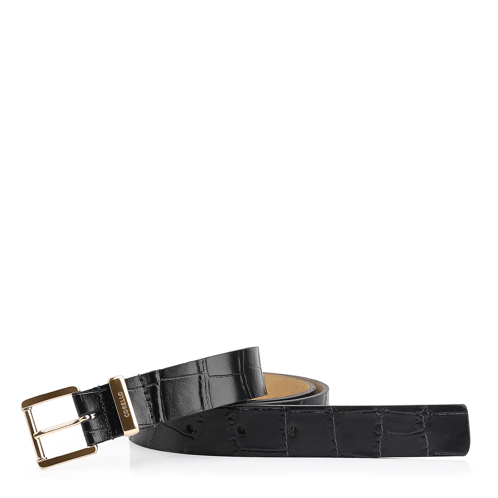 Cinto Couro Croco Preto