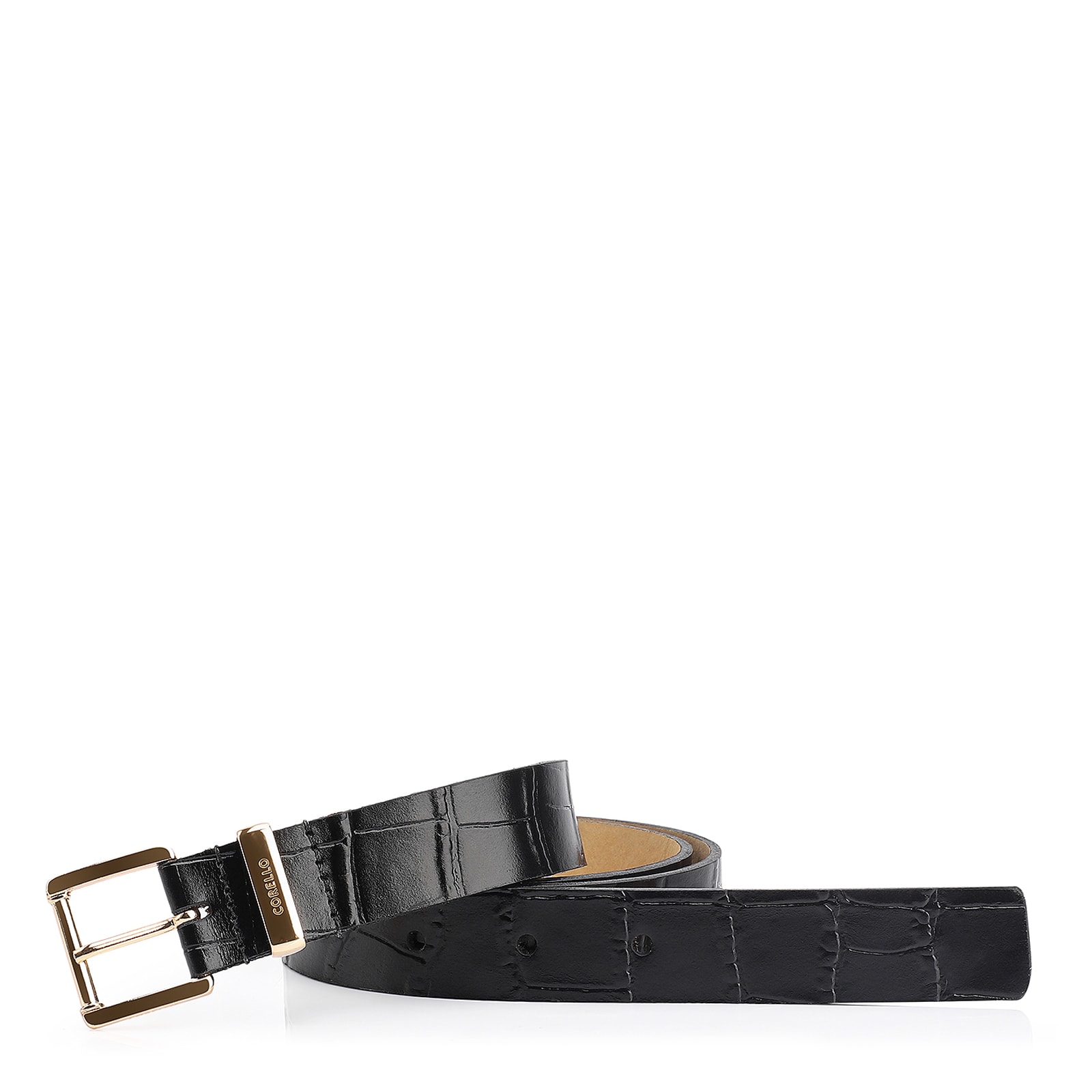 Cinto Couro Croco Preto