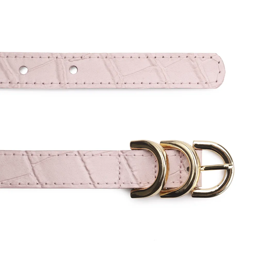 Cinto Couro Croco Rosa - imagem 3