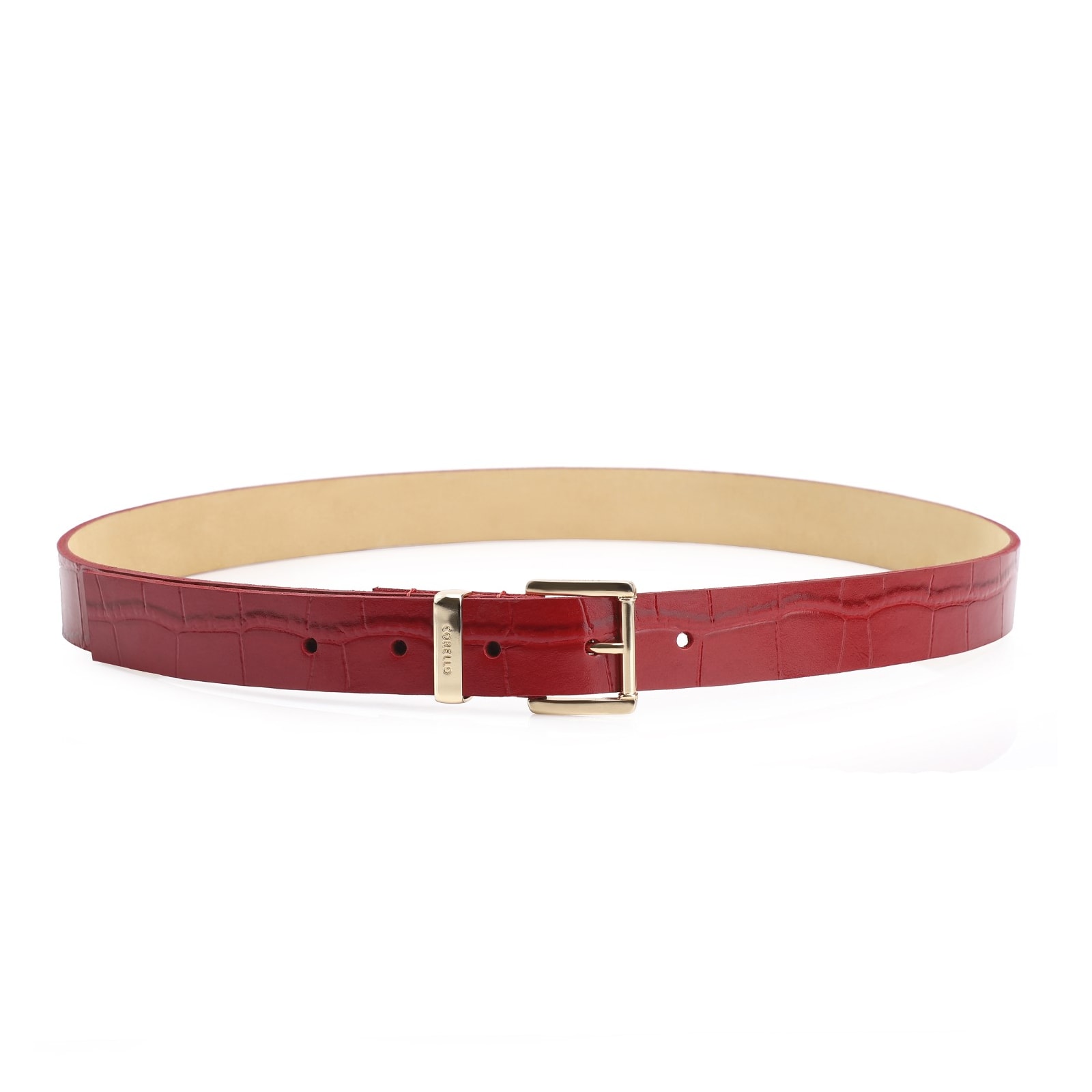 Cinto Couro Croco Vermelho