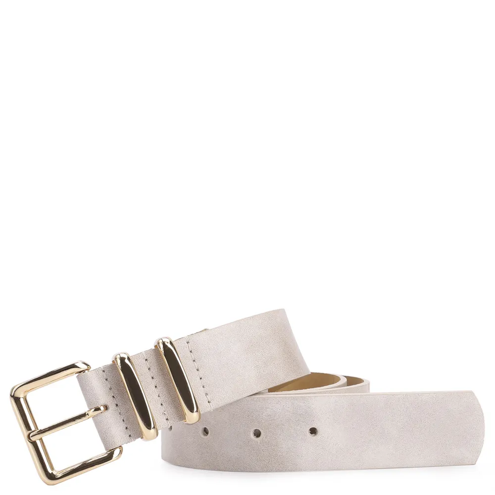 Cinto Couro Estonado Off White