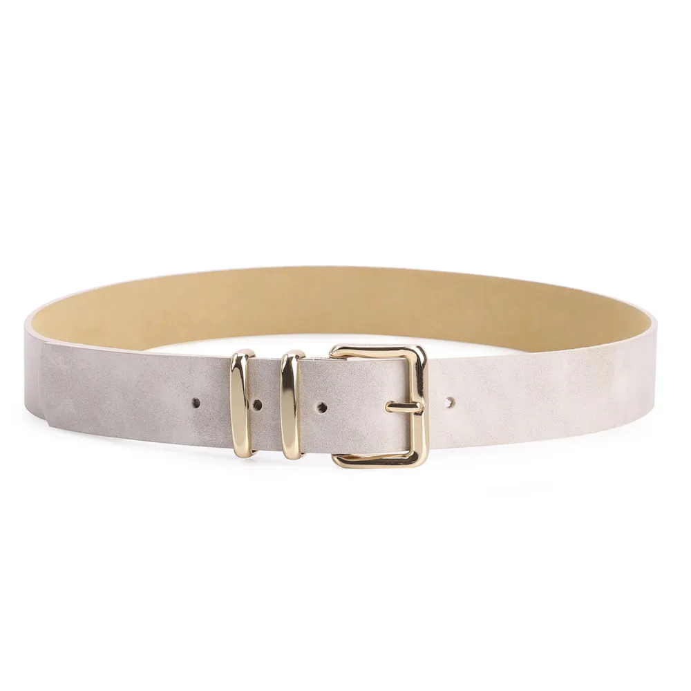 Cinto Couro Estonado Off White - imagem 2