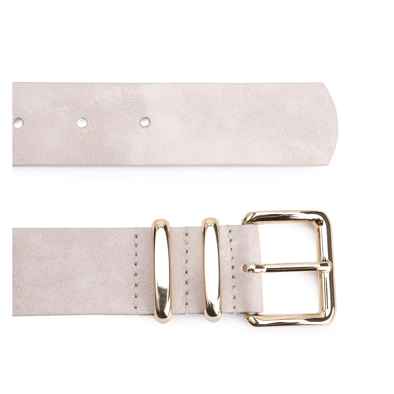 Cinto Couro Estonado Off White
