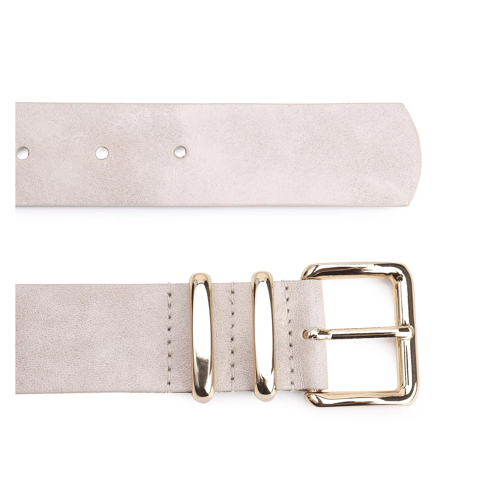 Cinto Couro Estonado Off White