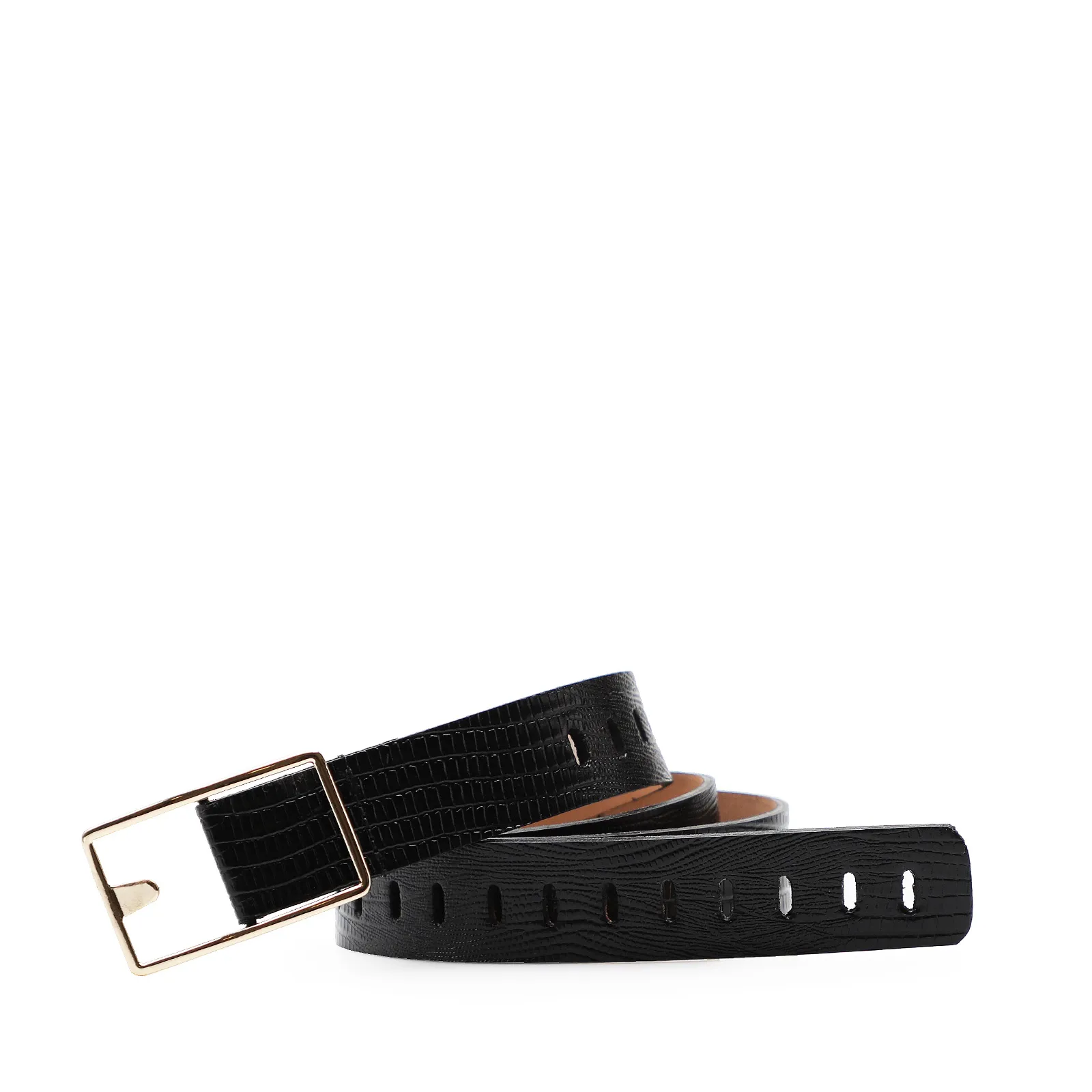 Cinto Couro Lezard Preto