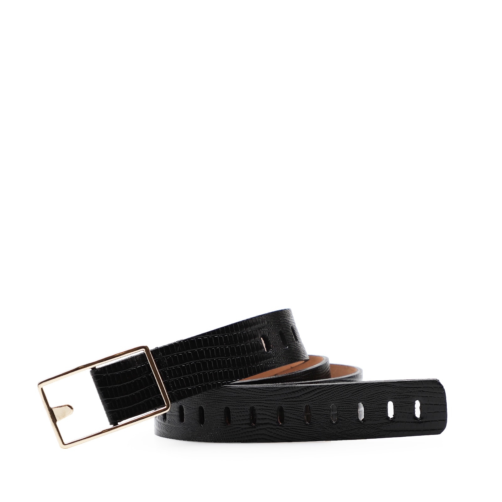 Cinto Couro Lezard Preto