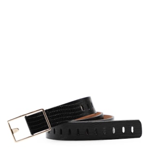 Couro Lezard Preto