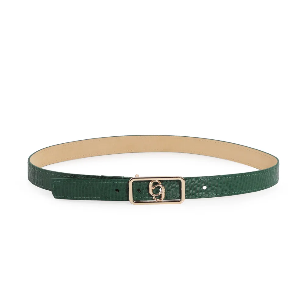 Cinto Couro Lezard Verde - imagem 2
