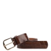Cinto Couro Maxi Croco Marrom - imagem 1