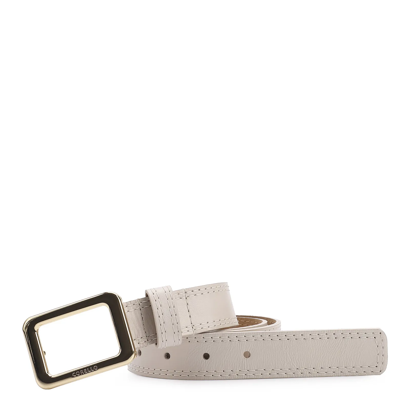 Cinto Couro Off White