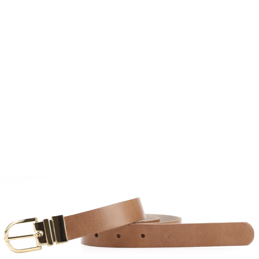 Cinto Couro Off White/Marrom