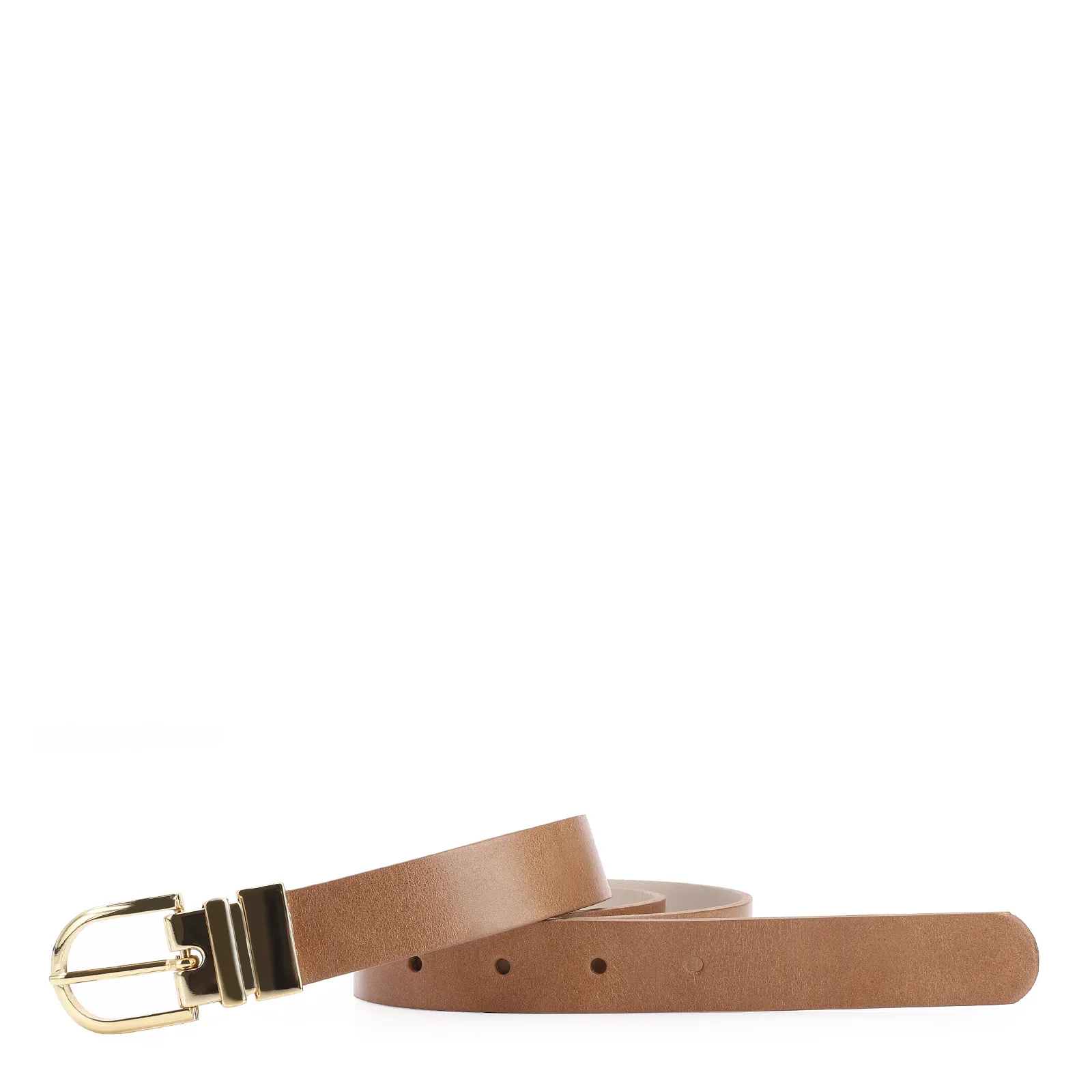 Cinto Couro Off White/Marrom