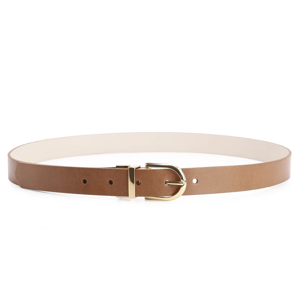 Cinto Couro Off White/Marrom - imagem 2