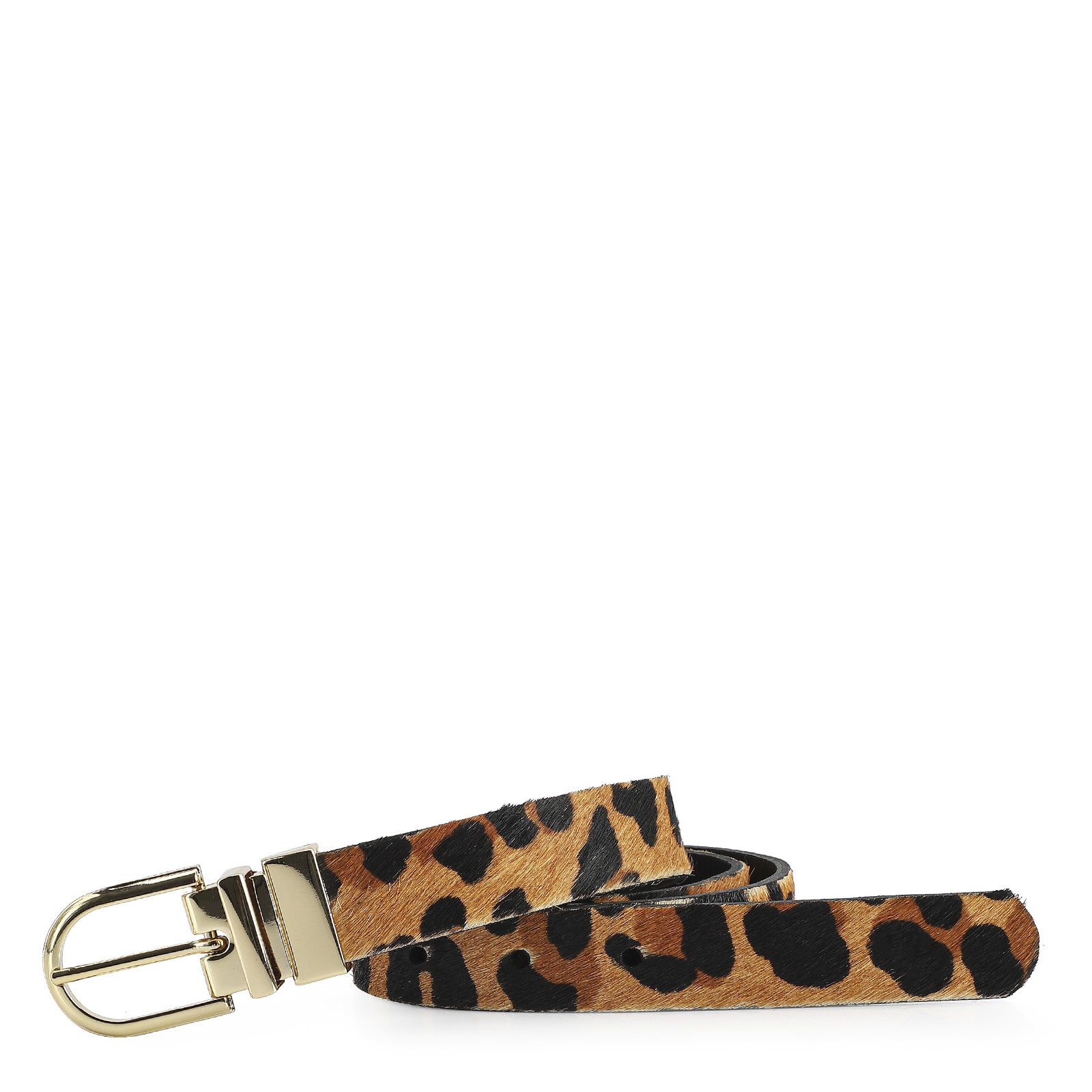 Cinto Couro Pelo Leopardo/Preto