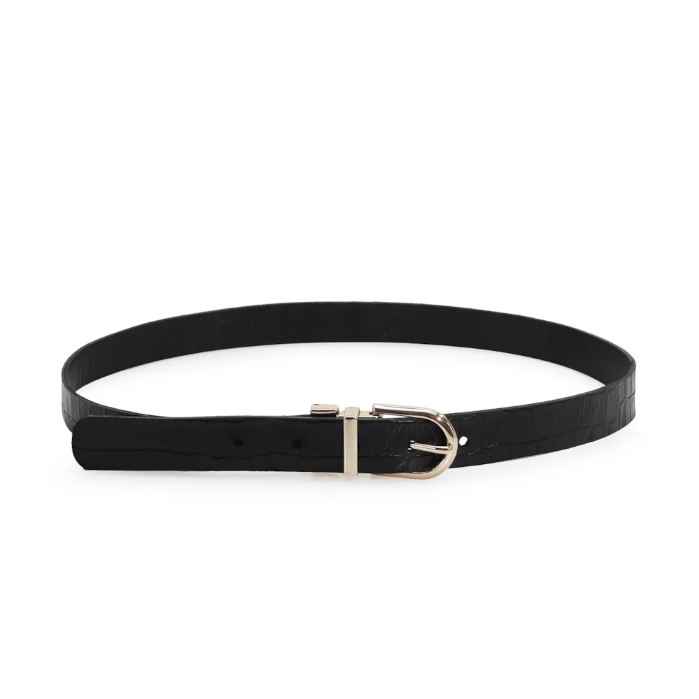 Cinto Couro Preto/Croco Preto - imagem 2