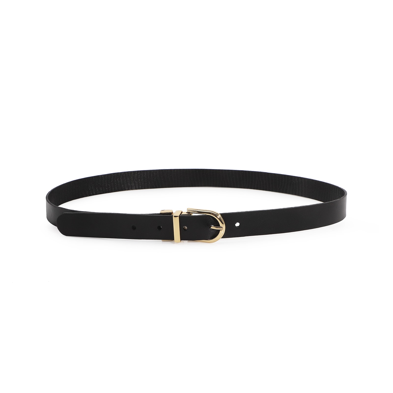 Cinto Couro Preto/Lezard Preto