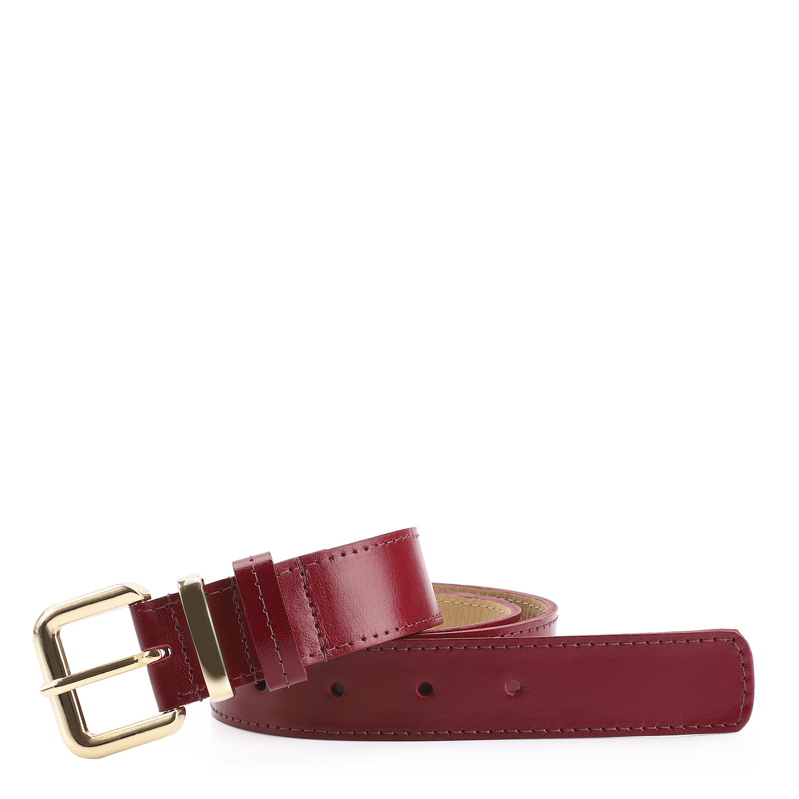 Cinto Couro Vermelho Cereja