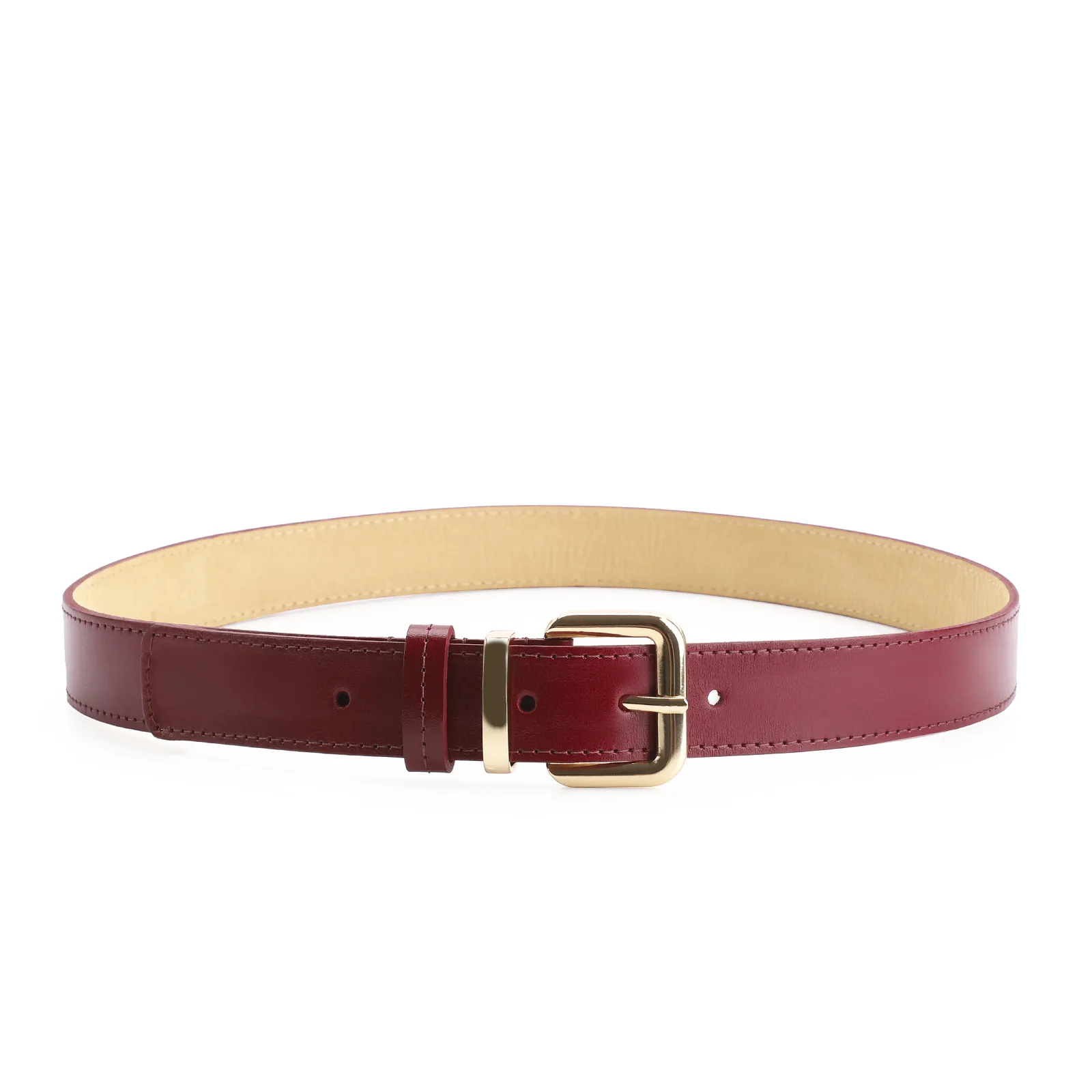 Cinto Couro Vermelho Cereja