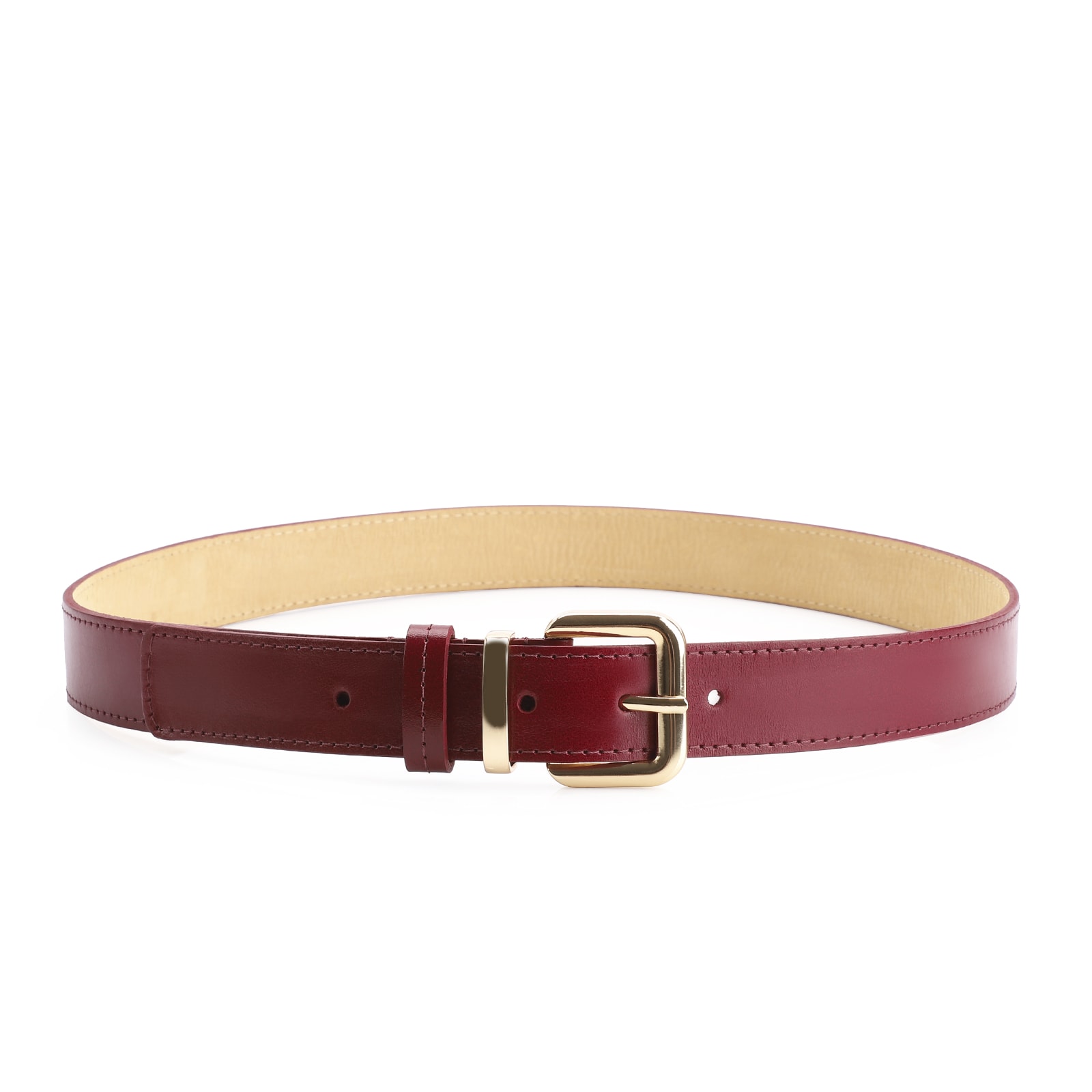 Cinto Couro Vermelho Cereja